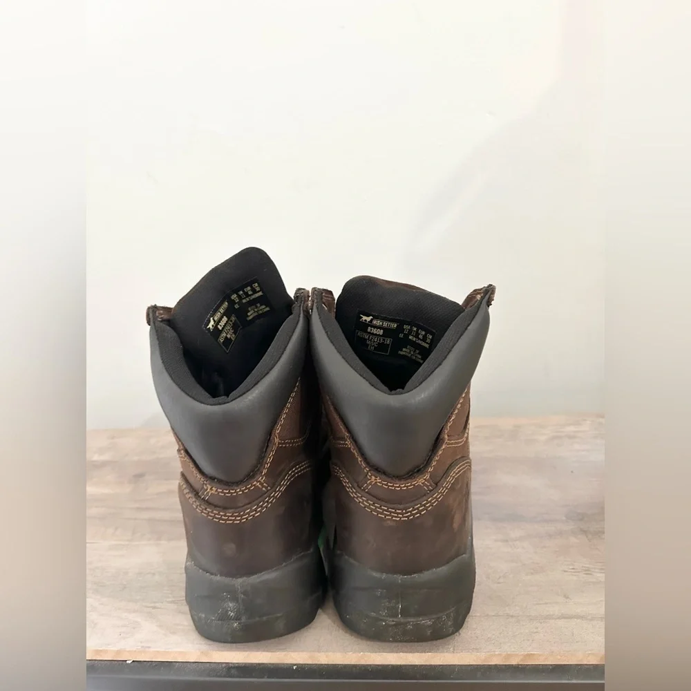 Irish Setter Ely Boots Men 12 Brown Leather Steel Toe Utility Work 6